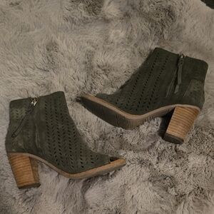 Toms Dark Green Ankle Booties